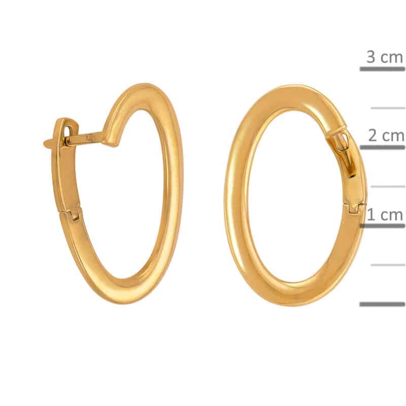 Kolczyki z żółtego złota nowoczesne gładkie na angielskim zapięciu 82561