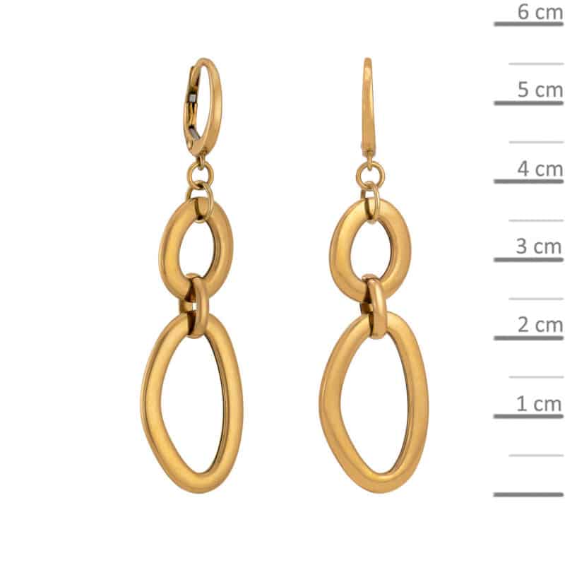 Kolczyki z żółtego złota wiszące owalne na francuski zamek z kolekcji DALL’ACQUA 82585