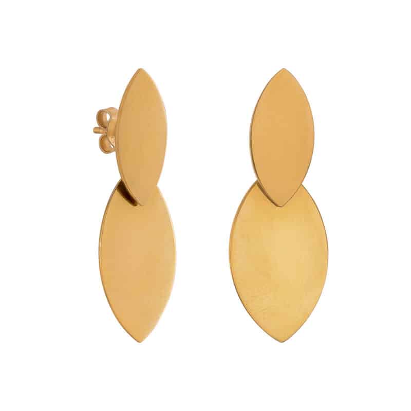 Kolczyki z żółtego złota gładkie łezki na sztyfcie 82687
