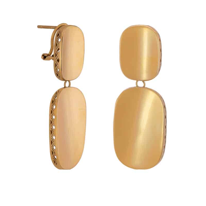 Kolczyki z żółtego złota gładkie blaszki na sztyfcie 82697