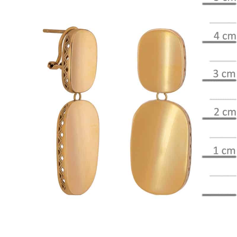 Kolczyki z żółtego złota gładkie blaszki na sztyfcie 82697