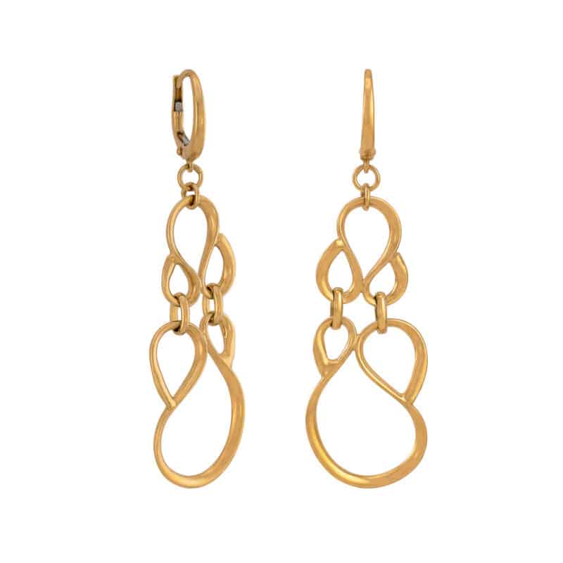 Kolczyki ażurowe z żółtego złota na francuskim zamku z kolekcji DALL’ACQUA 82829