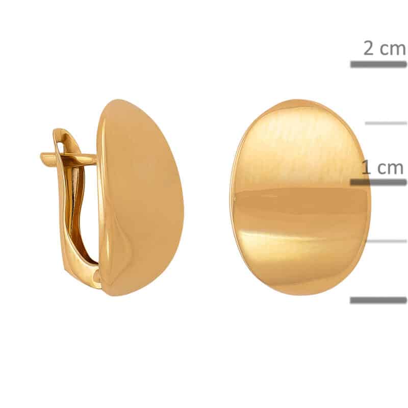 Kolczyki z żółtego złota gładkie na angielskim zapięciu 83194