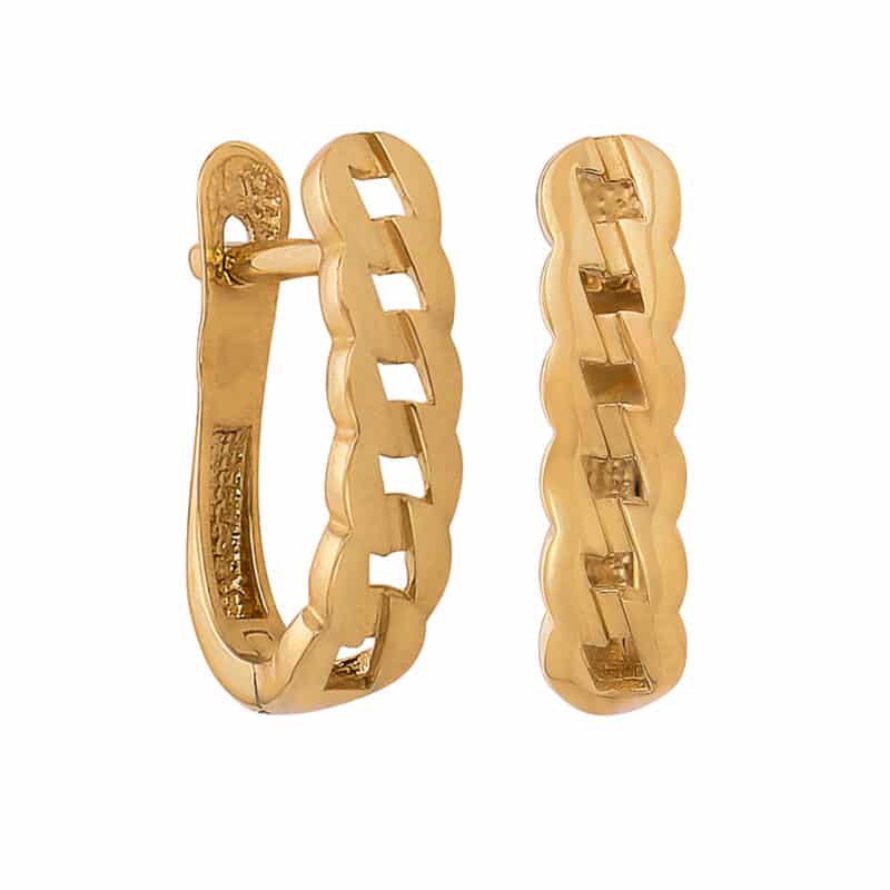 Kolczyki złote ogniwka na zapięciu angielskim 83200