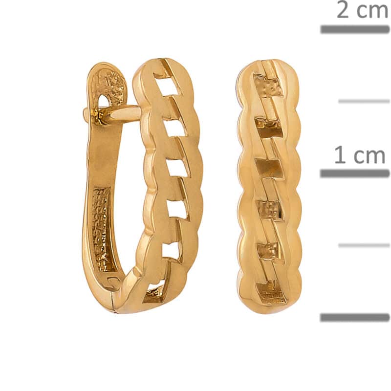 Kolczyki złote ogniwka na zapięciu angielskim 83200
