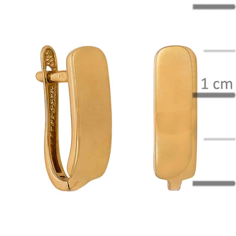 Kolczyki z żółtego złota gładkie na angielskim zapięciu 83201