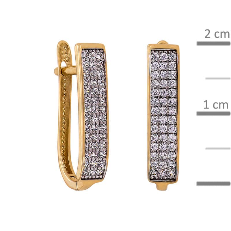 Kolczyki złote z cyrkoniami na zapięciu angielskim 83282