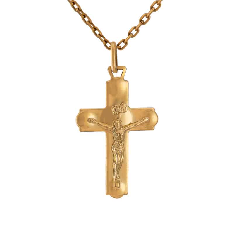 Krzyżyk z żółtego złota z Pasyjką 83297