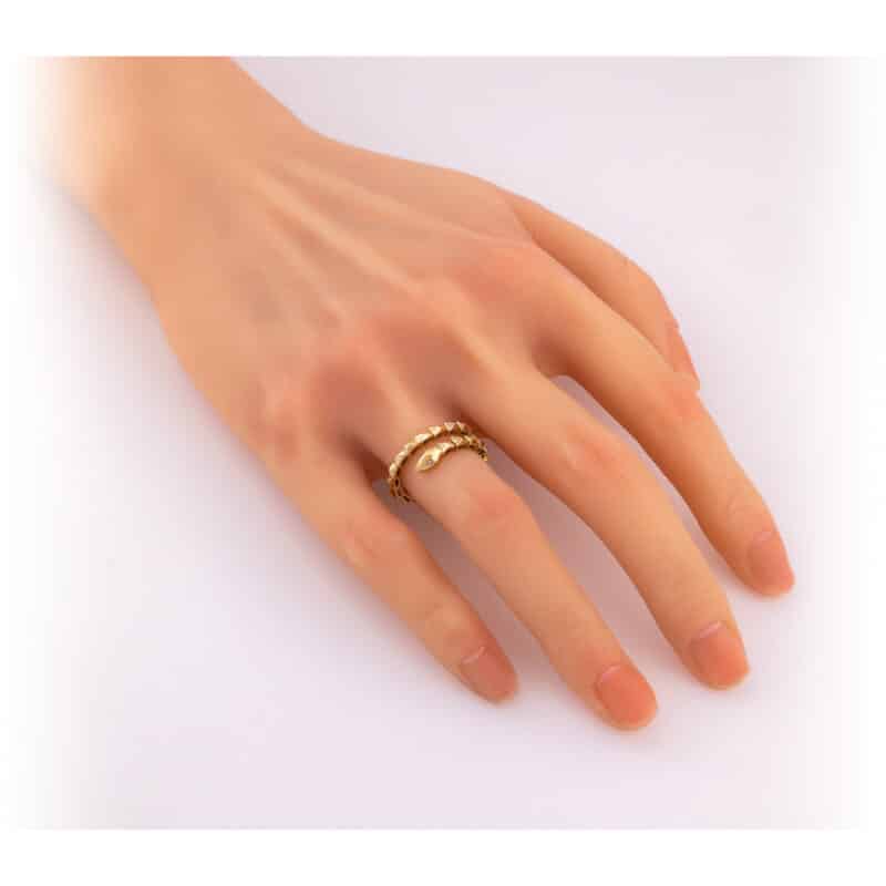 Pierścionek z żółtego złota flexi z brylantami- wąż 83458