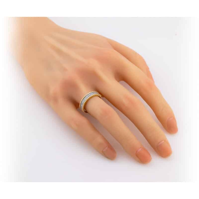 Pierścionek obrączkowy z żółtego złota z brylantami 0,33ct 83465