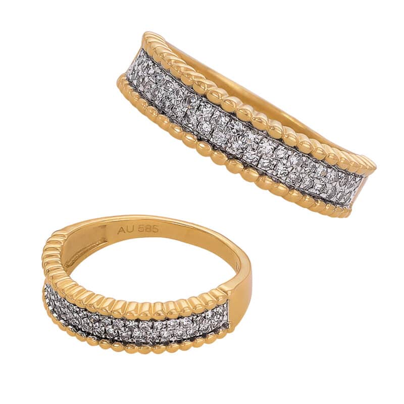 Pierścionek obrączkowy z żółtego złota z brylantami 0,33ct 83465