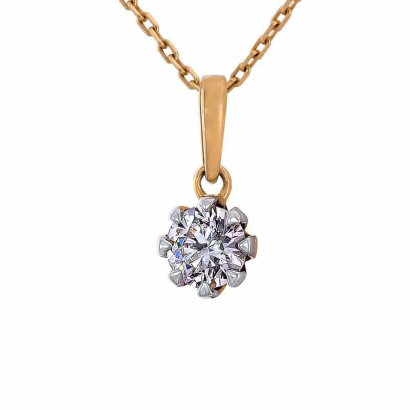 Zawieszka z żółtego i białego złota z brylantem 82825