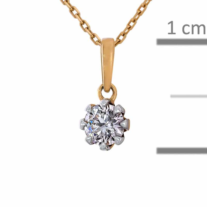 Zawieszka z żółtego i białego złota z brylantem 82825