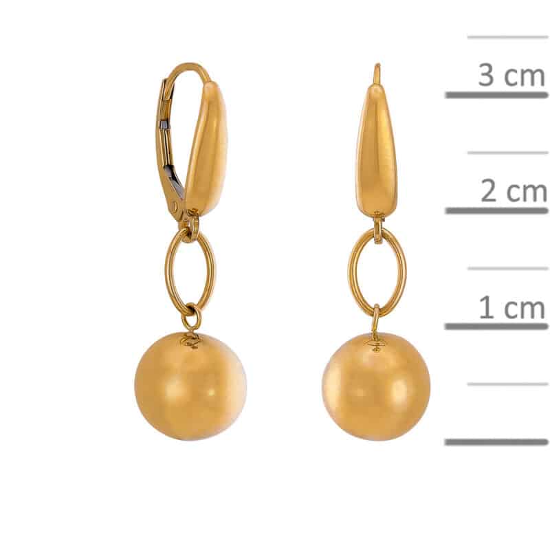 Kolczyki z żółtego złota wiszące kulki na francuski zamek z kolekcji DALL’ACQUA 82592