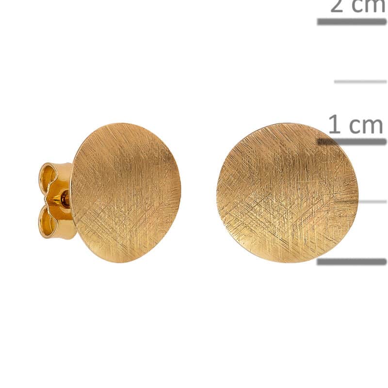 Kolczyki złote blaszki z matem na sztyfcie z kolekcji DALL’ACQUA 82598