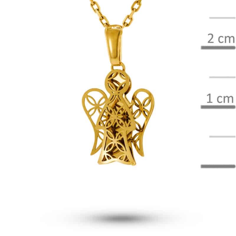 Medalik z żółtego złota- ażurowy aniołek 83769