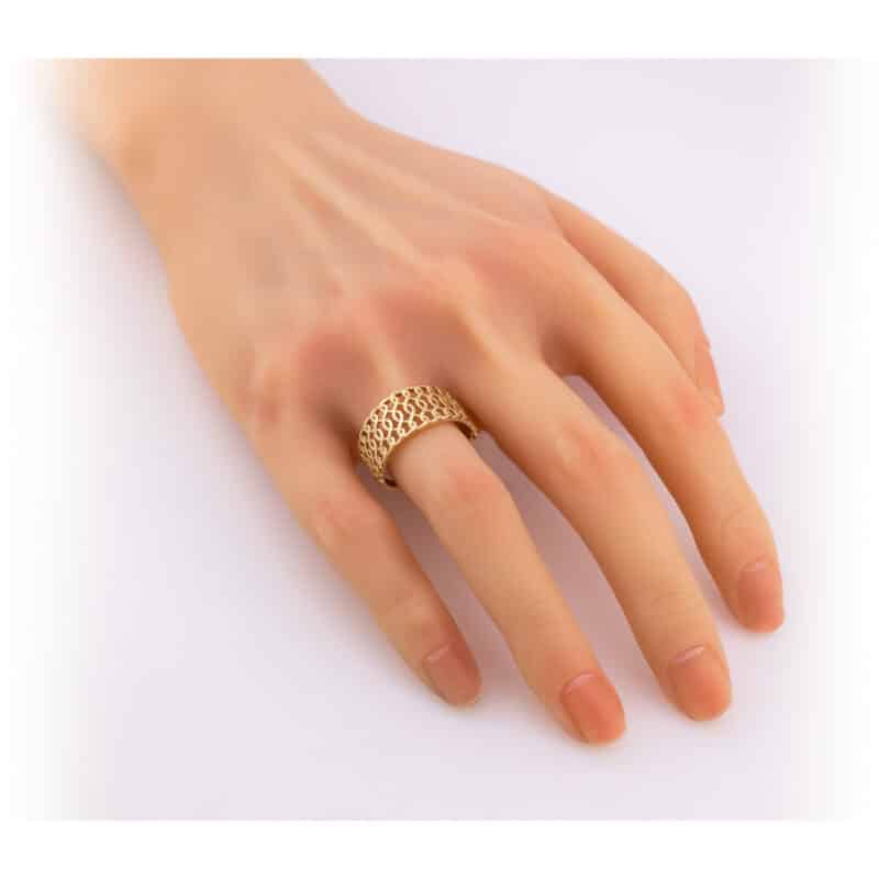 Pierścionek ażurowy z żółtego złota 82387