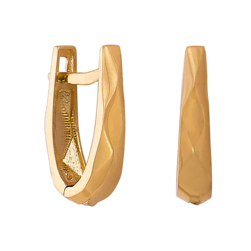 Kolczyki z żółtego złota grawerowane na angielskim zapięciu 83665