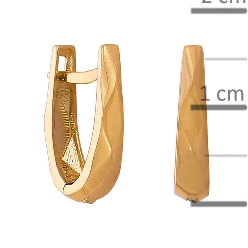 Kolczyki z żółtego złota grawerowane na angielskim zapięciu 83665