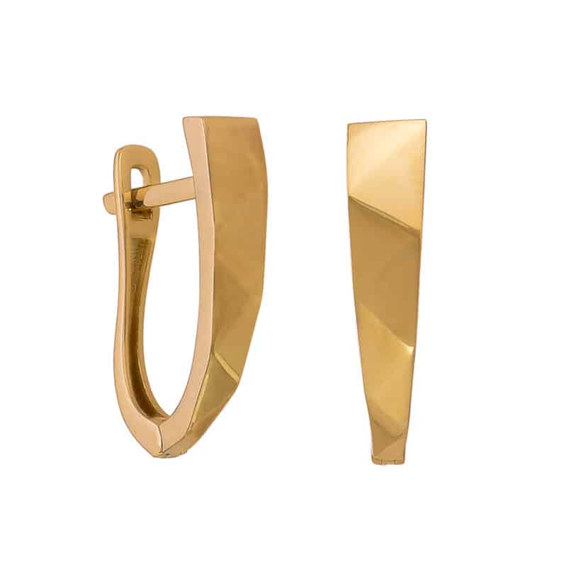 Kolczyki z żółtego złota grawerowane na angielskim zapięciu 83672