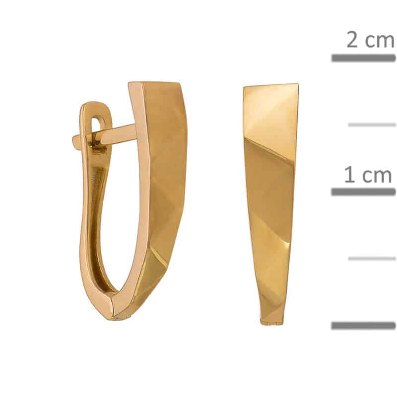 Kolczyki z żółtego złota grawerowane na angielskim zapięciu 83672