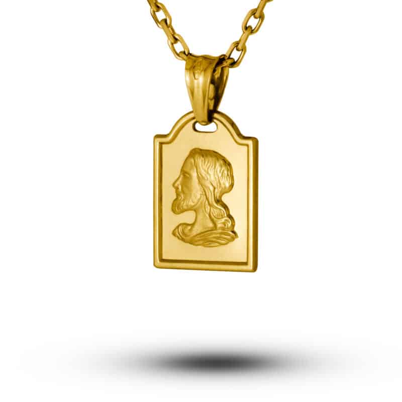 Złoty komplet łańcuszek z medalikiem – 83148, 76731