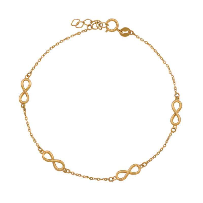 Bransoletka z żółtego złota z nieskończonościami 84079