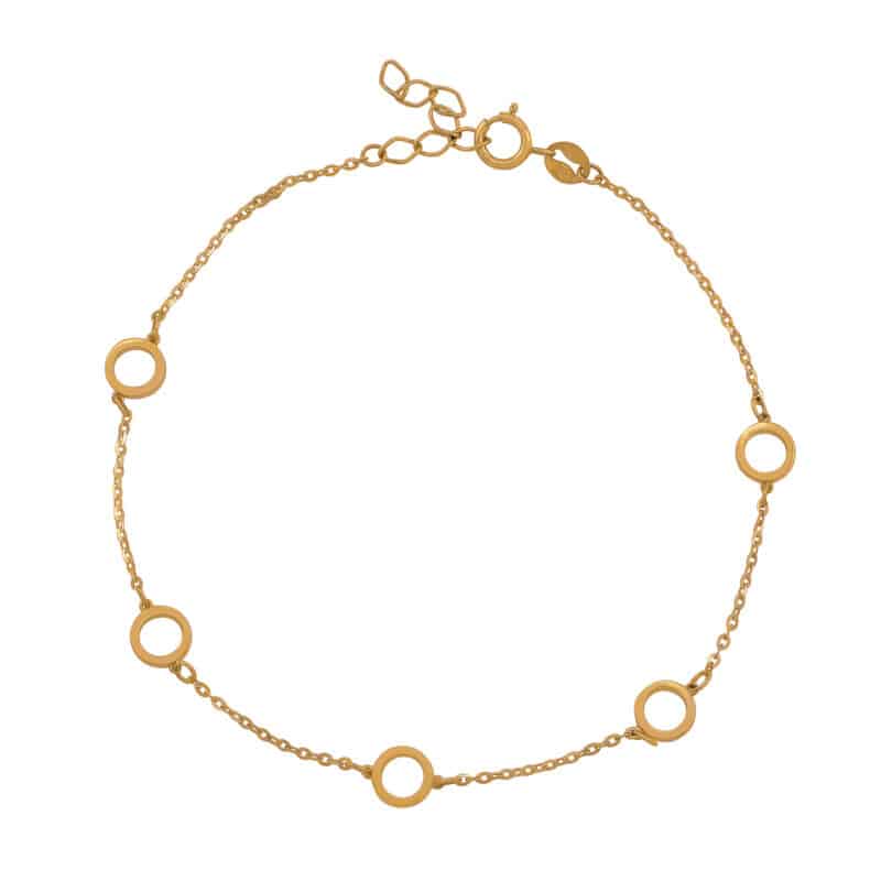 Bransoletka z żółtego złota z kółeczkami 84085