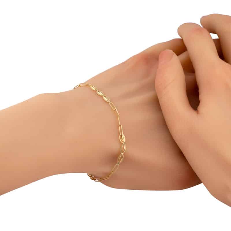 Bransoletka z żółtego złota elementowa z ogniw 84095