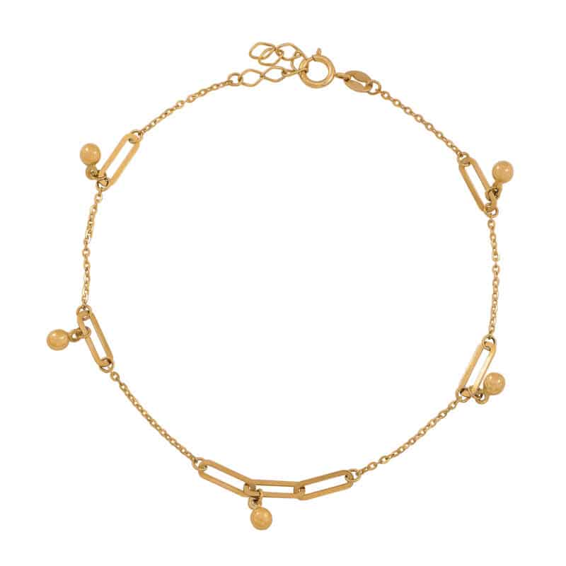Bransoletka z żółtego złota z wiszącymi kuleczkami 84104