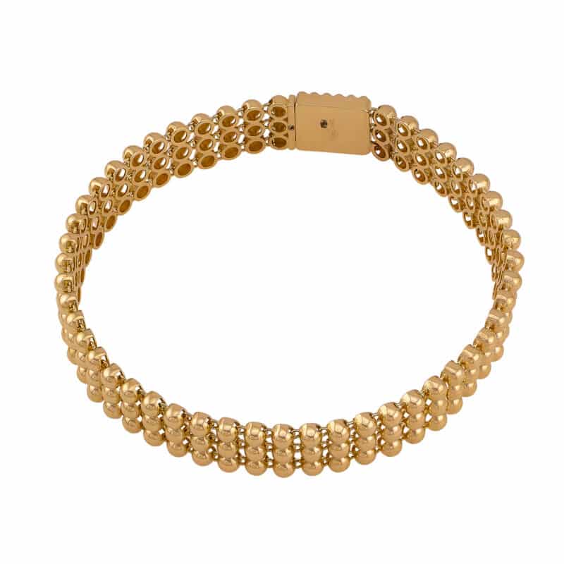 Bransoletka z żółtego złota z trzech rzędów kuleczek 84106