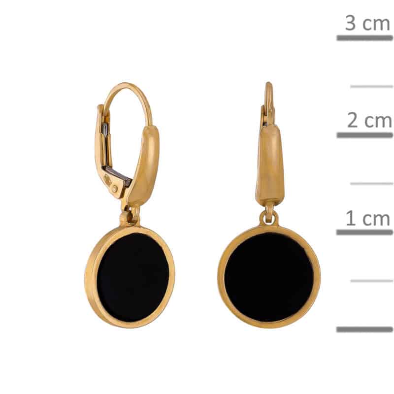 Kolczyki z żółtego złota z czarnym onyksem na francuskim zapięciu z kolekcji DALL’ACQUA 82593
