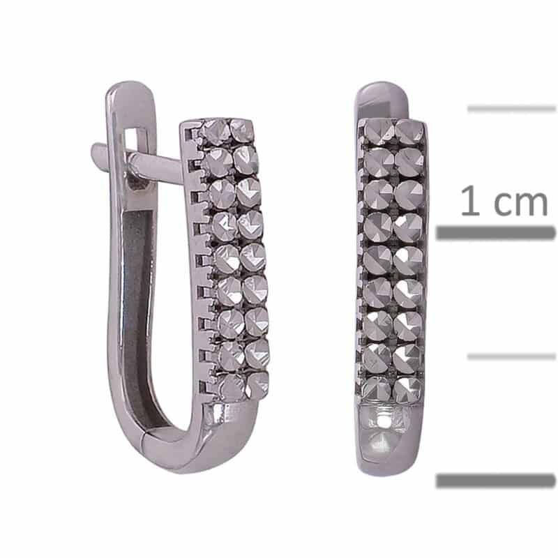 Kolczyki z białego złota- diamentowane na zapięciu angielskim 83500