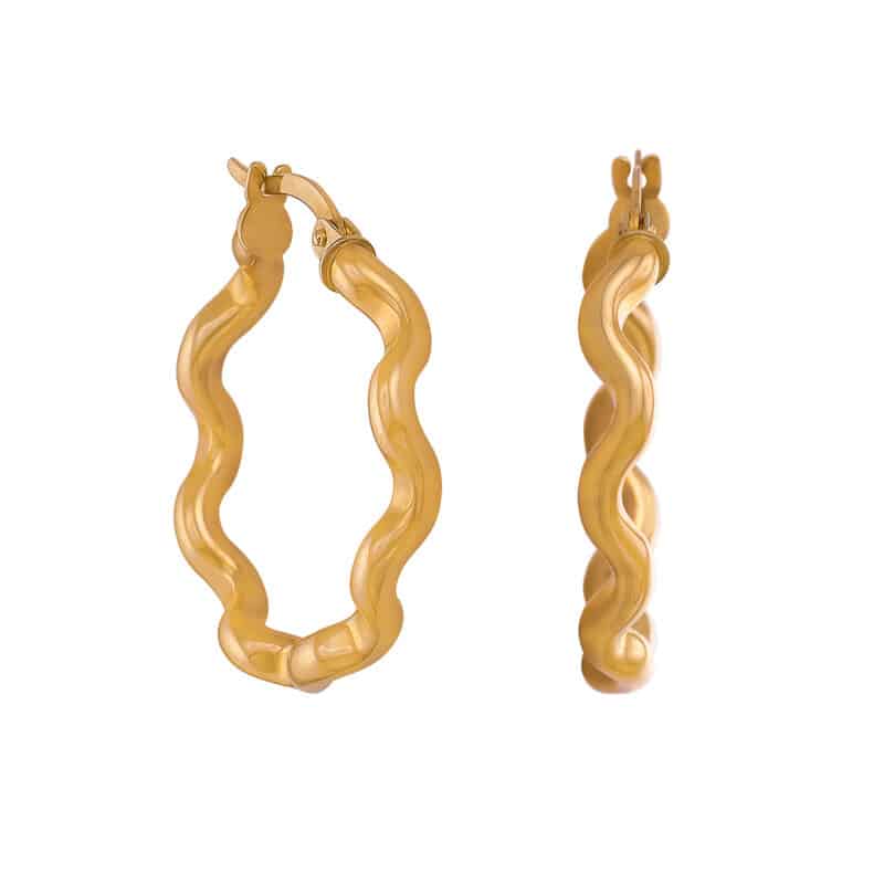 Kolczyki fantazyjne koła z żółtego złota na zatrzask 84116