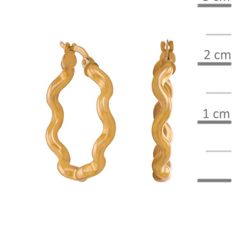 Kolczyki fantazyjne koła z żółtego złota na zatrzask 84116