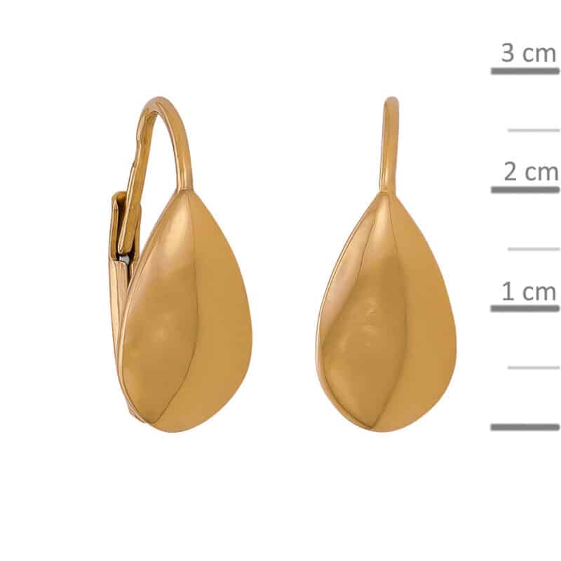 Kolczyki z żółtego złota gładkie łezki zapięcie francuskie 84117
