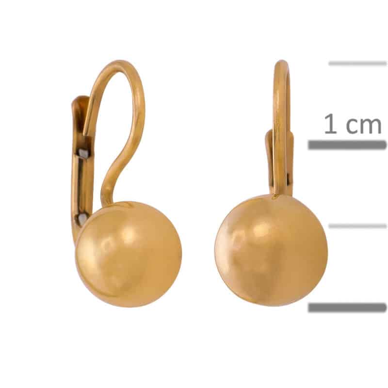 Kolczyki z żółtego złota gładkie kulki zapięcie francuskie 84134