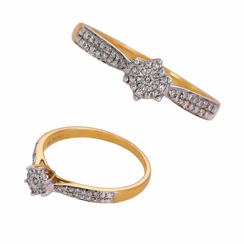 Pierścionek z brylantami z żółtego złota 0,05ct 83332