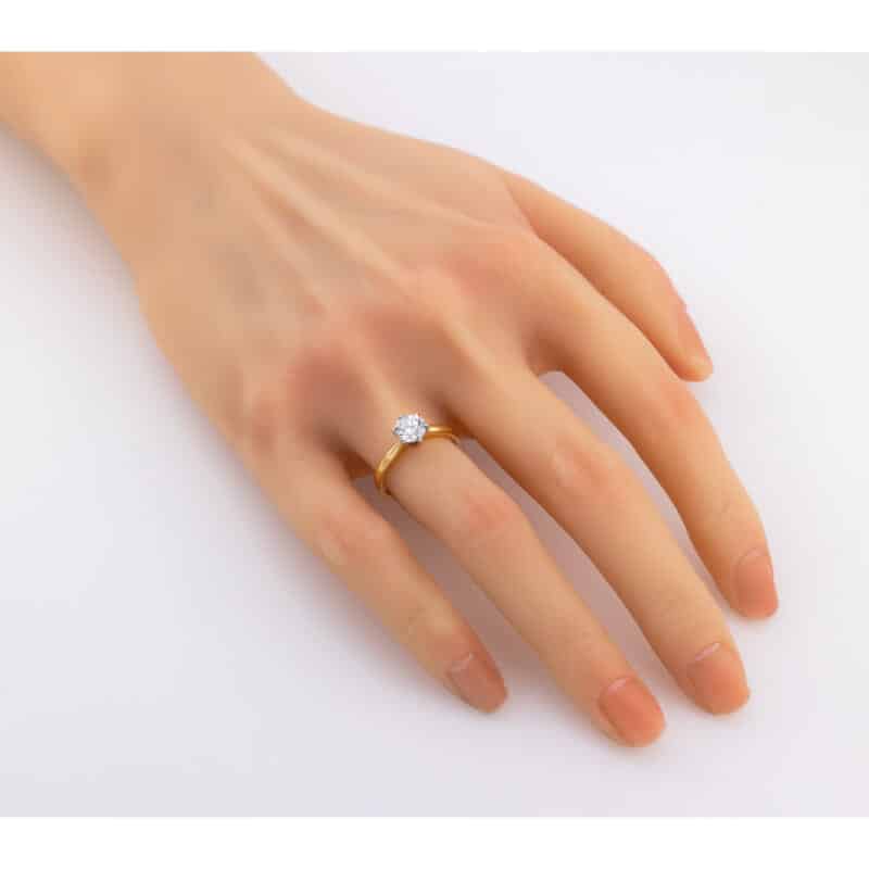 Pierścionek z brylantem w żółtym złocie 1ct 83830