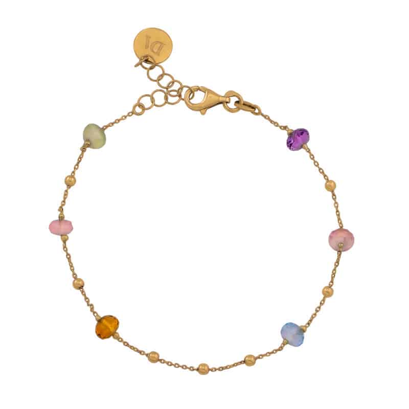 Bransoletka z żółtego złota z naturalnymi kamieniami z kolekcji DALL’ACQUA 84197