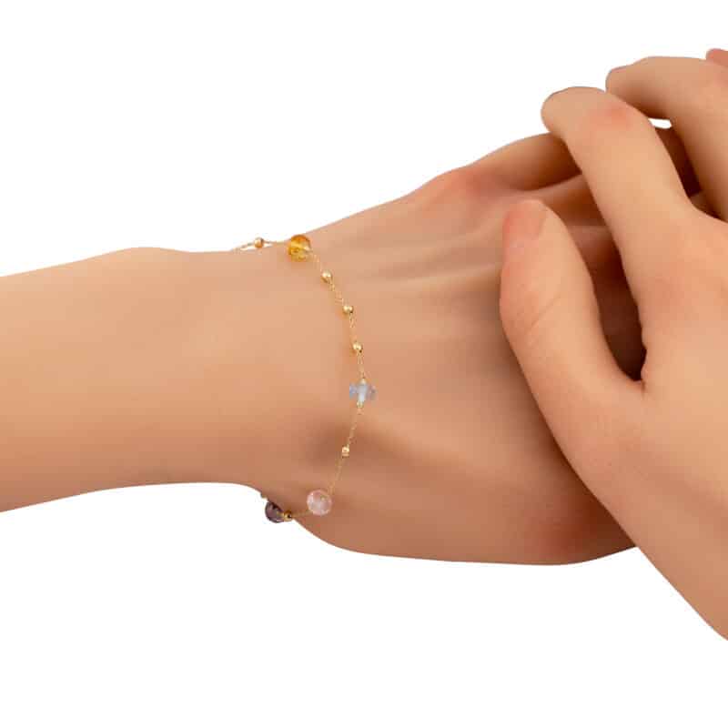 Bransoletka z żółtego złota z naturalnymi kamieniami z kolekcji DALL’ACQUA 84197