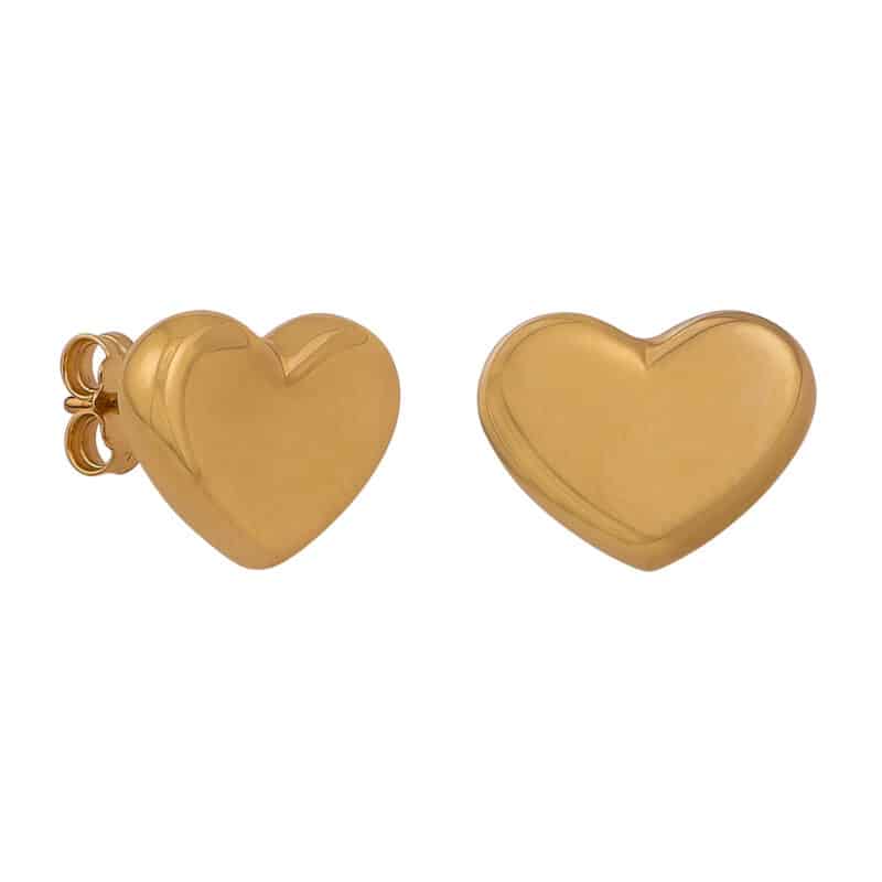 Kolczyki z żółtego złota gładkie serca na sztyfcie z kolekcji DALL’ACQUA 84203