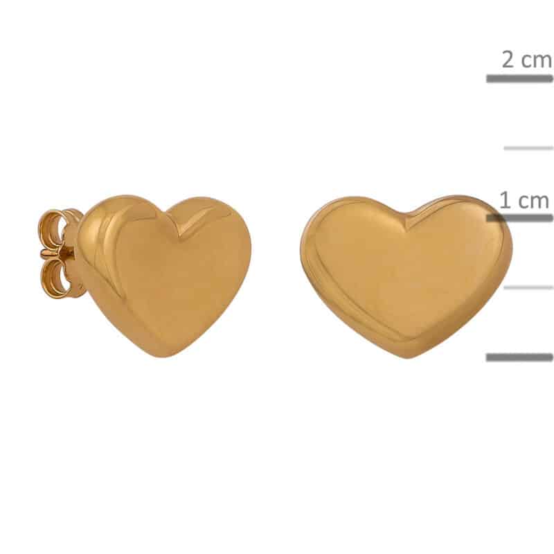 Kolczyki z żółtego złota gładkie serca na sztyfcie z kolekcji DALL’ACQUA 84203