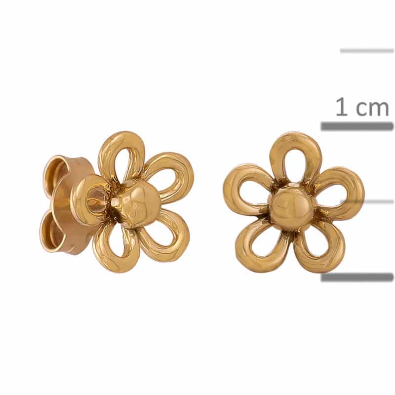 Kolczyki z żółtego złota z kwiatkiem na sztyfcie z kolekcji DALL’ACQUA 84210