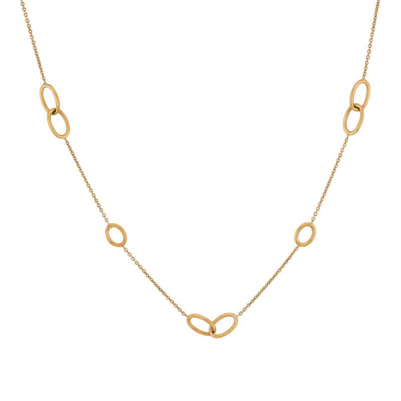 Naszyjnik z żółtego złota z kółeczkami z kolekcji DALL’ACQUA 84190