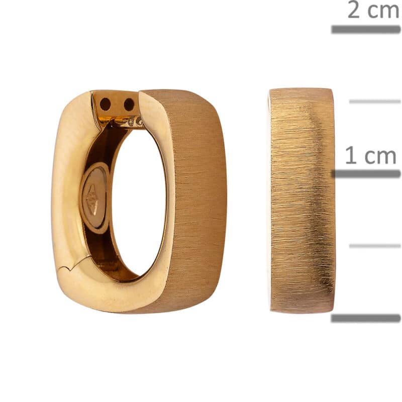 Kolczyki z żółtego złota z matem na zatrzask 84337