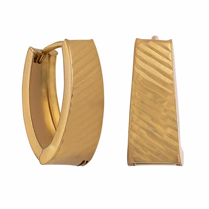 Kolczyki z żółtego złota diamentowane na zatrzask 84423