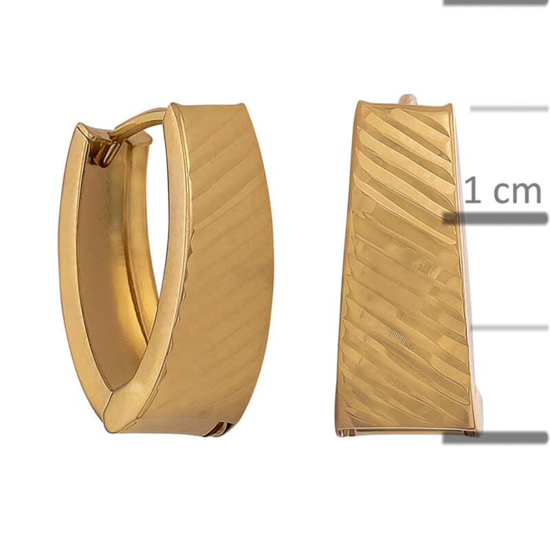 Kolczyki z żółtego złota diamentowane na zatrzask 84423