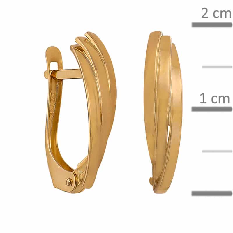 Kolczyki z żółtego złota grawerowane na angielskim zapięciu 84424