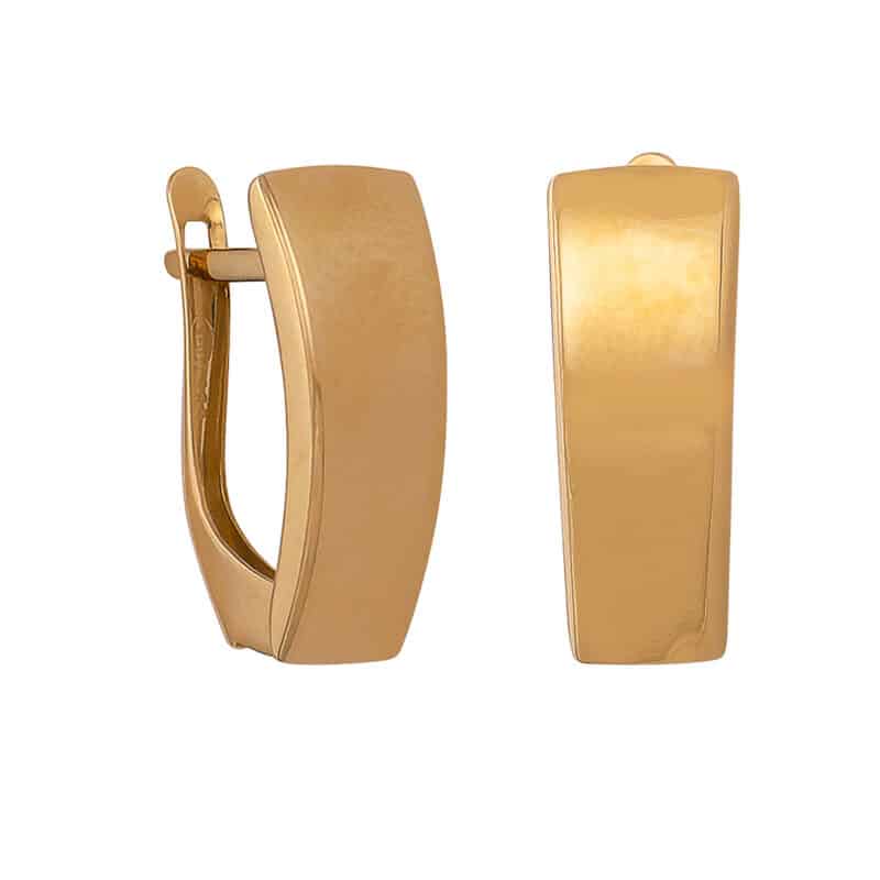 Kolczyki z żółtego złota gładkie na angielskim zapięciu 84426